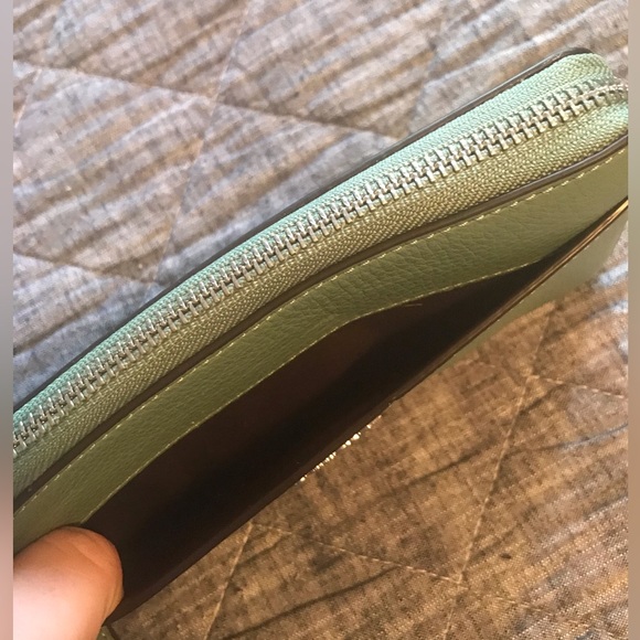 Washed Green Coach Wristlet Wallet - Picture 3 of 5